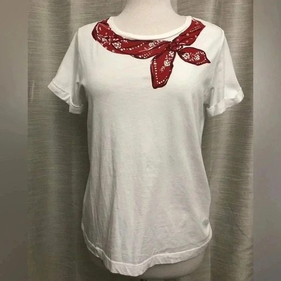 KATE SPADE Red Bandana Scarf Graphic Shirt - Picture 1 of 5